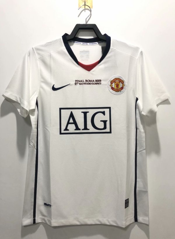 Retro Manchester United Champions League (带胸前小字)1:1 Quality Soccer Jersey  2008-2009