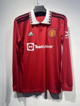 Manchester United Home Long Sleeve   Fans 1:1 Quality Soccer Jersey    22-23