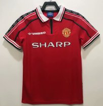 Retro Manchester united Home  1:1 Quality Soccer Jersey   1998