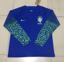 Brazil Away  Long Sleeve  Fans  1:1 Quality Soccer Jersey   22-23