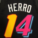 NBA Miami Heat HERRO #14 Black Top Quality Hot Pressing