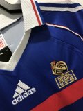 Retro France Home Long Sleeve 1:1 Quality Soccer Jersey  1998