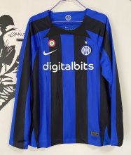 Inter Milan  Home Long Sleeve Fans  1:1 Quality Soccer Jersey    22-23