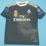Retro Real Madrid third  Away Black Long Sleeve  1:1 Quality Soccer Jersey    2014-2015