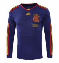 Retro Spain Away Long Sleeve  1:1 Quality Soccer Jersey 2010