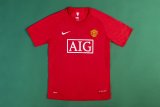 Retro Manchester United Home 1:1 Quality Soccer Jersey  2007-2008