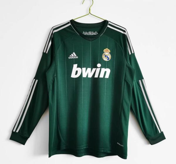 Retro Real Madrid Green Third Long Sleeve 1:1 Quality Soccer Jersey  2012-2013
