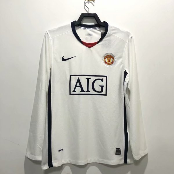 Retro Manchester United   Long Sleeve 1:1 Quality Soccer Jersey  2008-2009