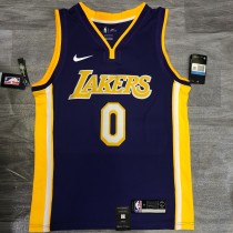 NBA Laker retro purple V-neck No. 0 kuznik young  with chip  1:1