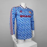 Retro 1991-1992 Manchester United Away Long sleeve 1:1 Quality Soccer Jersey