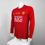 Retro Manchester United Long Home With Embroidery Champion 1:1 Quality Soccer Jersey   2007-2008