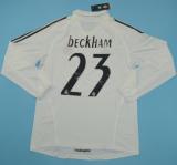 Retro Real Madrid Home Long sleeve1:1 Quality Soccer Jersey  2005-2006