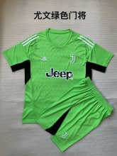 Juventus goalkeeper green Kids 1:1 Quality Soccer Jersey   23-24
