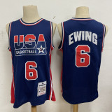 1992 Barcelona Olympic Games American dream moment after moment (round neck) #6 James blue