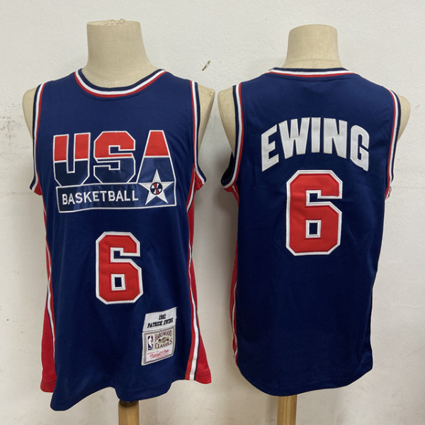 1992 Barcelona Olympic Games American dream moment after moment (round neck) #6 James blue