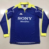 Retro Juventus Blue  Long Sleeve 1:1 Quality Soccer Jersey    1997-1998