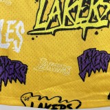 Los Angeles Lakers Yellow Graffiti  #34 O'NEAL  1:1 Quality NBA Season Jerseys 1996-1997