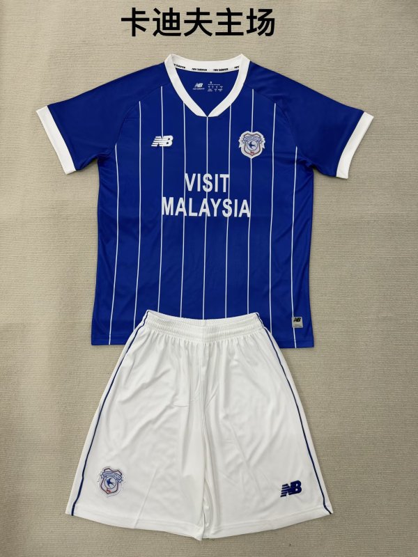 Cardiff City Home (kids and man ) 1:1 Quality Soccer Jersey  25-26