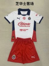 Chivas (Guadalajara )  away Kids  1:1 Quality Soccer Jersey  24-25
