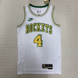 Houston Rockets Retro White #4 GREEN 1:1 Quality NBA  Season Jerseys 2023