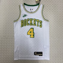 Houston Rockets Retro White #4 GREEN 1:1 Quality NBA  Season Jerseys 2023