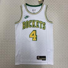 Houston Rockets Retro White #4 GREEN 1:1 Quality NBA  Season Jerseys 2023