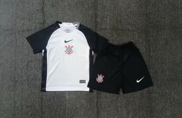 Corinthians home kids  fans 1:1 Quality Soccer Jersey  25-26