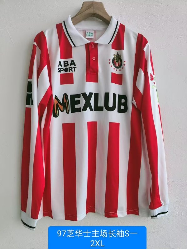Retro Chivas (Guadalajara ) Long Home 1:1 Quality Soccer Jersey   1997