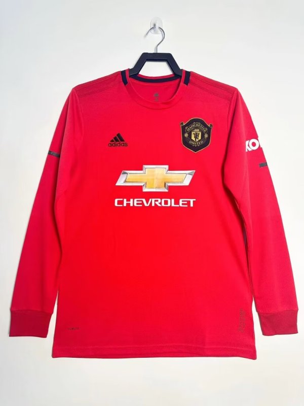 Retro Manchester United Home Long sleeves fans 1:1 Quality Soccer Jersey   2019-2020