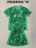 Liverpool goalkeeper green Kids 1:1 Quality Soccer Jersey   24-25