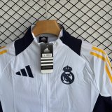Real Madrid Windbreaker Sets With pants White 1:1 Quality Soccer Jersey  25-26