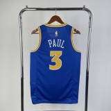Golden State Warriors Blue Retro  #3 PAUL 1:1 Quality NBA Season Jerseys 2024