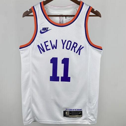 NY Knicks BRUNSON #11 White 75th Retro NBA Jerseys 24-25