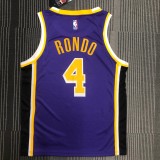 Los Angeles Lakers  75 year Pruple #4 RONDO 1:1 Quality NBA Season Jerseys