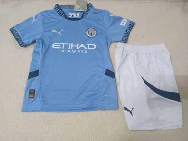 Manchester City Home Kids 1:1 Quality Soccer Jersey   24-25