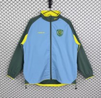 Retro Lisbon Windbreaker White  Green 1:1 Quality Soccer Jersey 2002-2003
