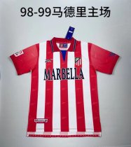 Retro Atletico Madrid Home 1:1 Quality Soccer Jersey  1998-1999