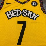 Brooklyn Nets Commemorate Edition Yellow #7 DURANT 1:1 Quality NBA  Season Jerseys 2020