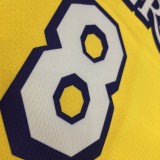 Los Angeles Lakers  V-Neck  Yellow with star  Kobe #8 BRYANT  1:1 Quality NBA Season Jerseys