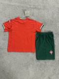 Portugal  Home  Kids 1:1 Quality Soccer Jersey   25-26
