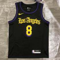 Los Angeles Lakers  Kobe #8 BRYANT   Round neck  Black Latin NBA Jersey