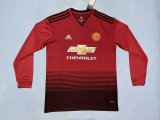 Retro Manchester United Home Long  1:1 Quality Soccer Jersey  2018-2019