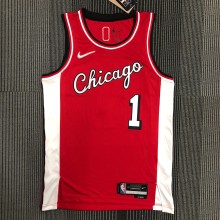 Chicago Bulls City Edition  Red #1 ROSE 1:1 Quality NBA  Season Jerseys  2022