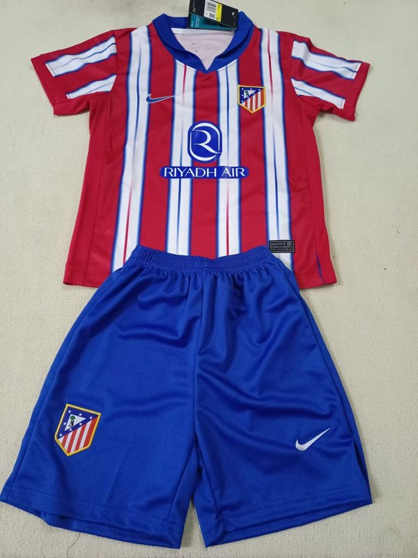 Atletico Madrid  Home  kids   1:1 Quality Soccer Jersey   24-25