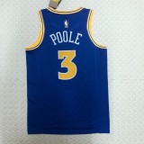 Golden State Warriors Blue Retro  #3 POOLE 1:1 Quality NBA Season Jerseys 2024