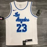 Los Angeles Lakers White Latin Night 23 James  round neck  NBA Jerseys