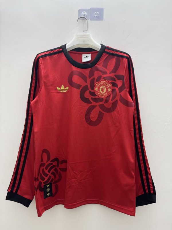 Manchester United Long Sleeve Special Edition REd Fans 1:1 Quality Soccer Jersey   25-26