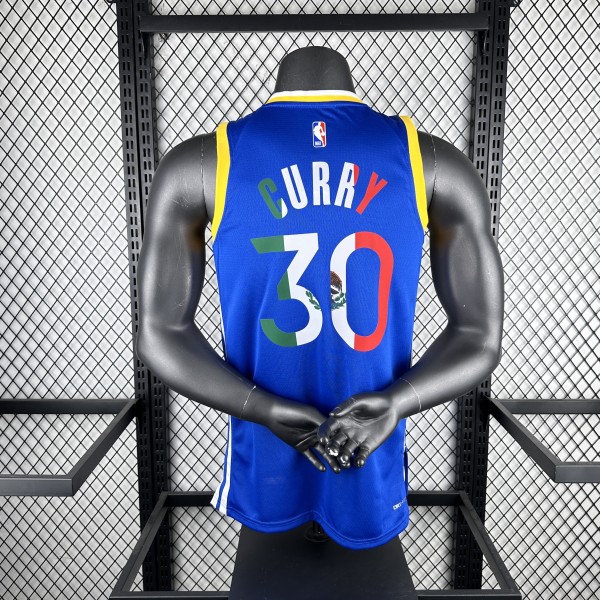 Golden State Warriors Blue Mexico V-Neck #30 GREEN  1:1 Quality NBA Season Jerseys 2023