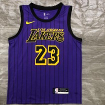 Los Angeles Lakers #23 JAMES  Purple 1:1 Quality NBA Season Jerseys 2018
