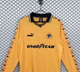 Retro Wolves Home Long Sleeve Fans  1:1 Quality Soccer Jersey  1998-1999